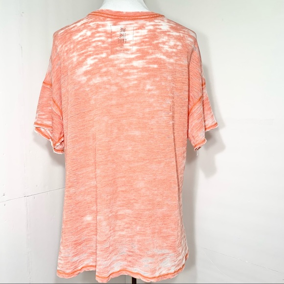 SOLD-Free People Burnout Short Sleeve V Neck Tee - Picture 6 of 11